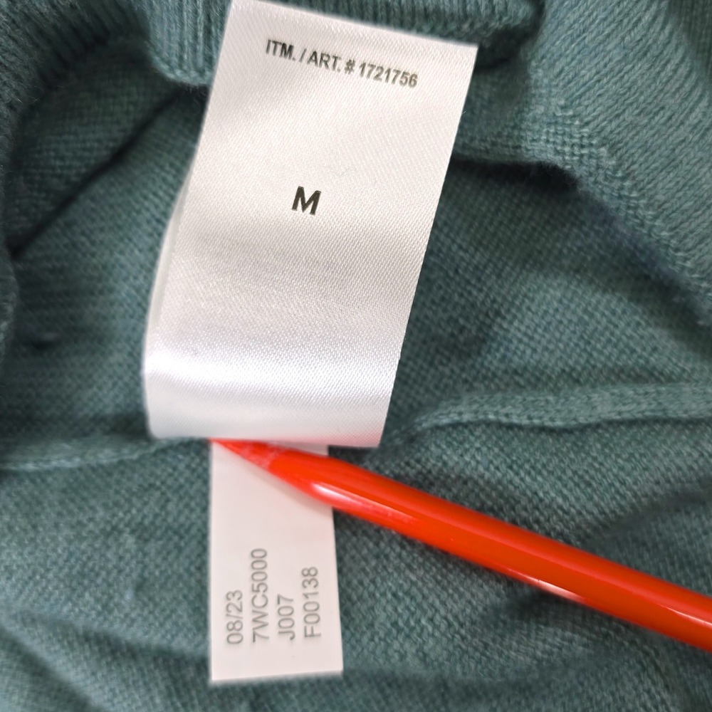 Lucky Brand Sweater M Mint Blue Cotton Blend V-Neck Raglan Classic Minimalist - Picture 8 of 10